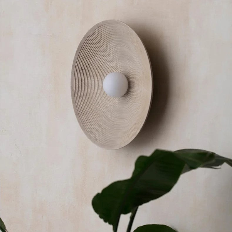 Retro Resin Ceramic-style Round Wall Sconce LED 1-light