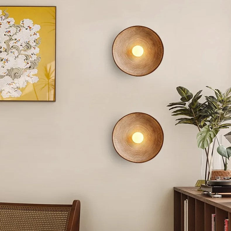 Retro Resin Ceramic-style Round Wall Sconce LED 1-light