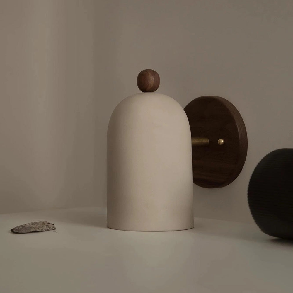 Nordic Zen Walnut Metal Wall Sconce LED 1-Light