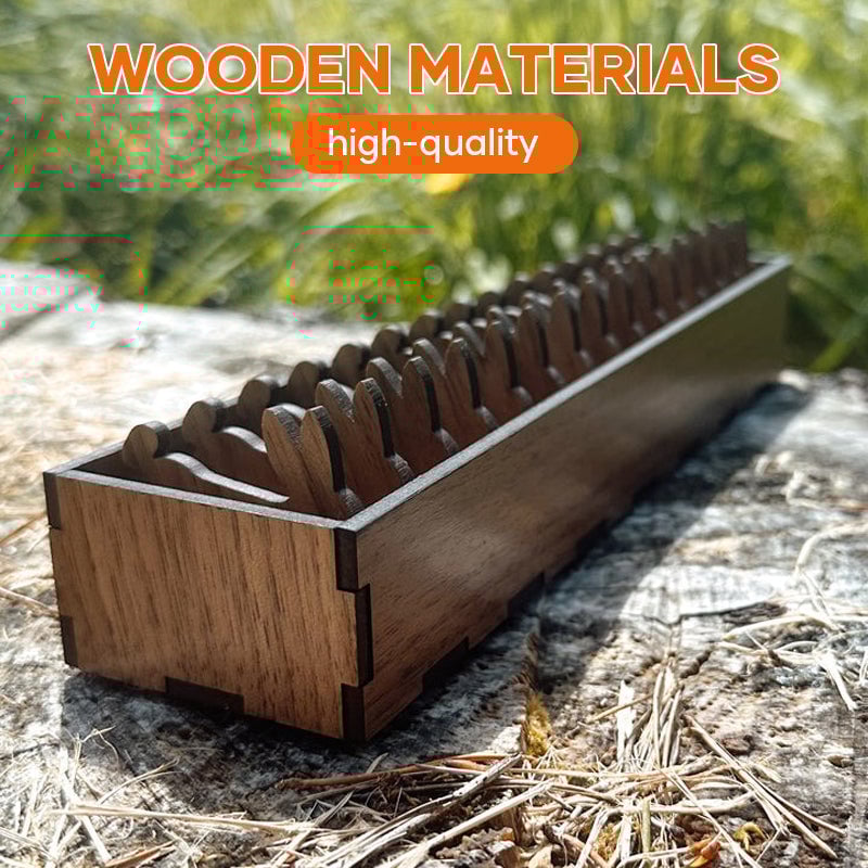 Guili | Embroidery Thread Organizer | Wooden Bunny Bobbin Set | 16-Piece | Storage Corral Included