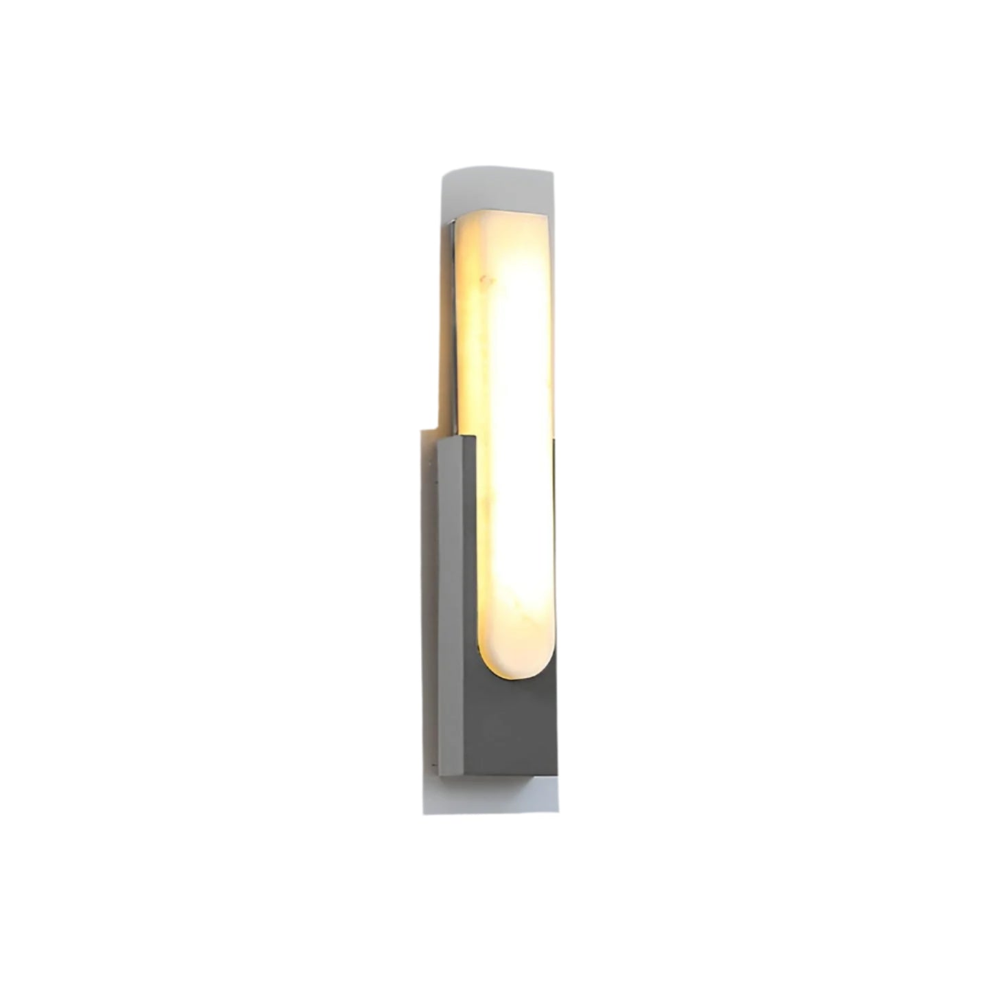 Modern Alabaster-Effect Brass Wall Sconce LED 1-Light