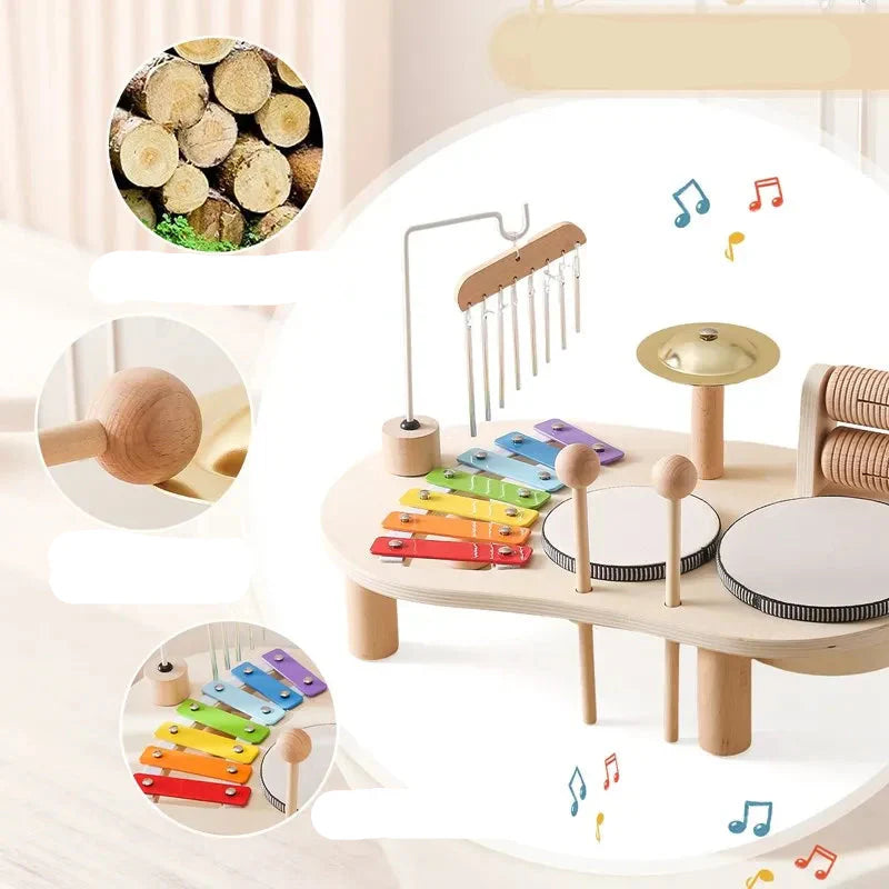 Guili | Educational Wooden Music Table – Complete Instrument Set for Toddlers, from 3 years