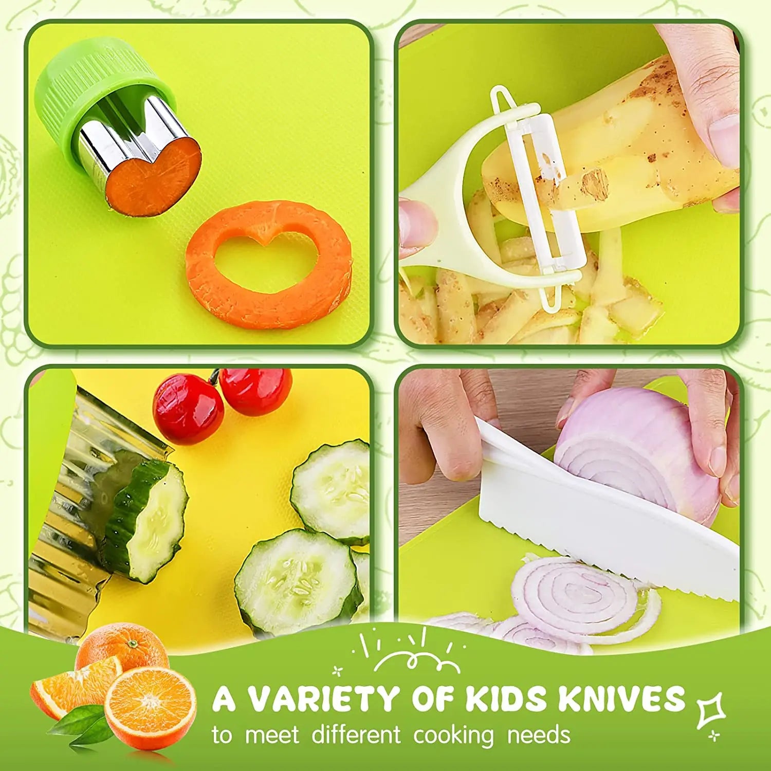Guili | KidzChef Set | Safe Cooking for Children - Kids Cooking Knives Set