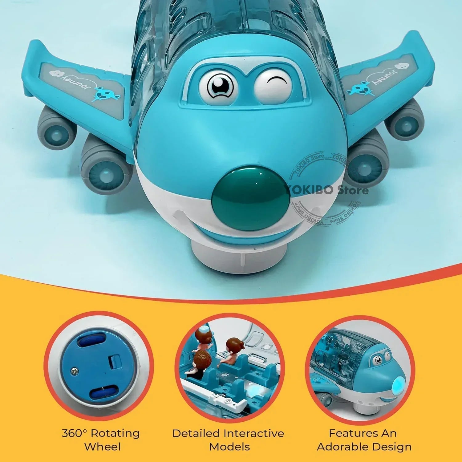 Guili | Airplane Toy | Bump Go with Light and Sounds - Educational Toy for Children
