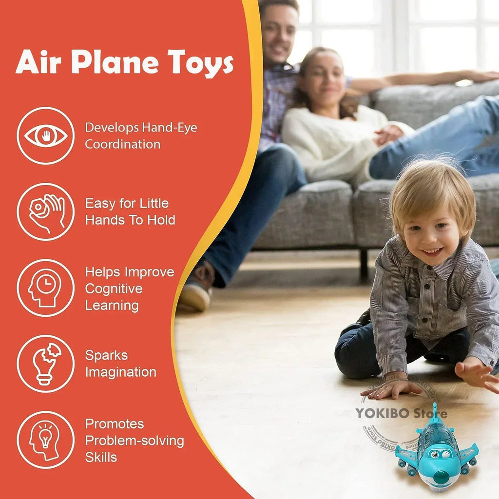 Guili | Airplane Toy | Bump Go with Light and Sounds - Educational Toy for Children