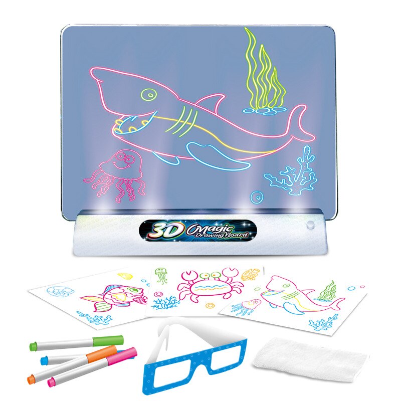 Guili | Magic 3D Drawing Board | Creative Learning Drawing - LED Light Effects for Children
