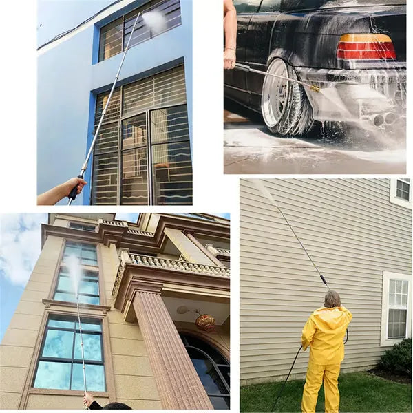 Guili | Telescoping Pressure Washer Wand | 24 ft Reach | Brass & Stainless Steel | 4000 PSI Rated