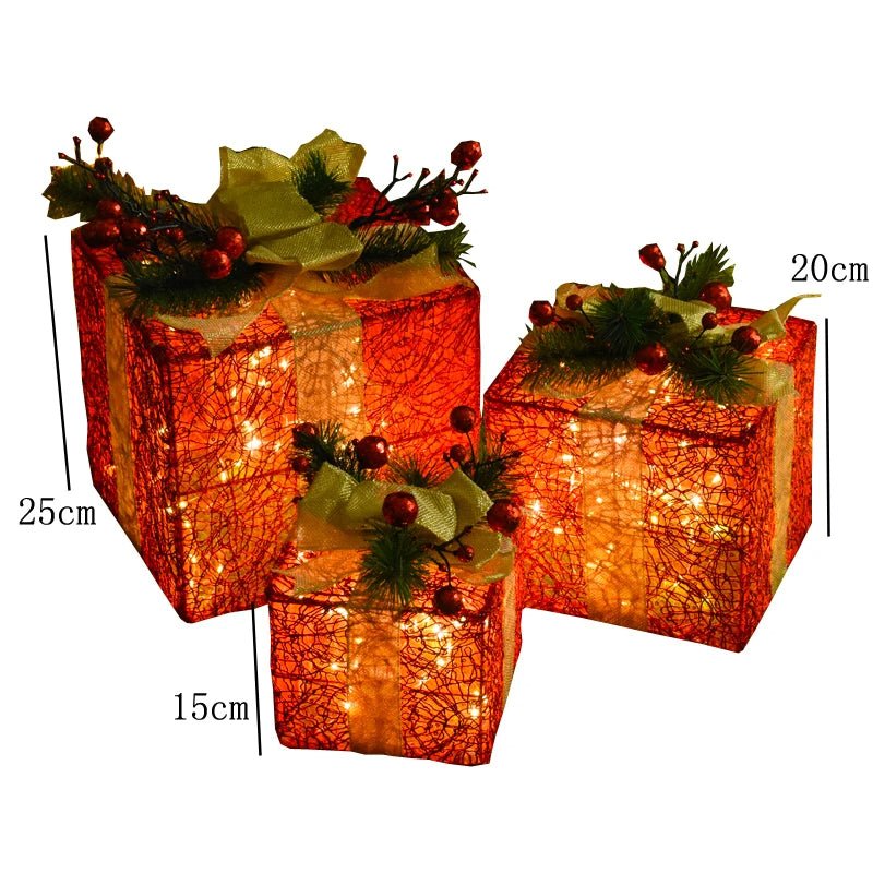 Guili | LED Christmas Christmas Tree, Snowman or Gift Box Decoration – Snowman & Fawn Tree Decorations, Perfect Holiday Ornaments & New Year Gifts