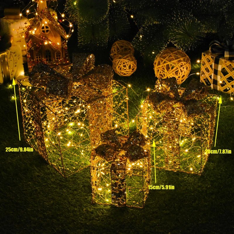 Guili | LED Christmas Christmas Tree, Snowman or Gift Box Decoration – Snowman & Fawn Tree Decorations, Perfect Holiday Ornaments & New Year Gifts