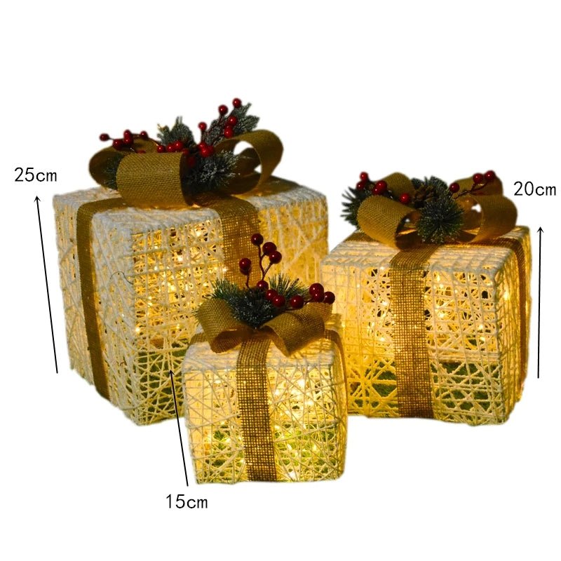 Guili | LED Christmas Christmas Tree, Snowman or Gift Box Decoration – Snowman & Fawn Tree Decorations, Perfect Holiday Ornaments & New Year Gifts