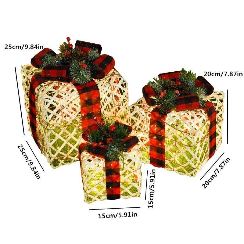 Guili | LED Christmas Christmas Tree, Snowman or Gift Box Decoration – Snowman & Fawn Tree Decorations, Perfect Holiday Ornaments & New Year Gifts