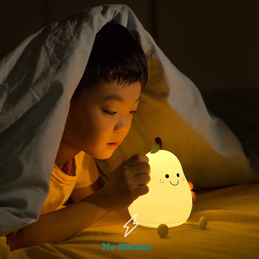 Guili | LED Night Light Pear | Cozy and USB Rechargeable - Dimming and Changing Colors