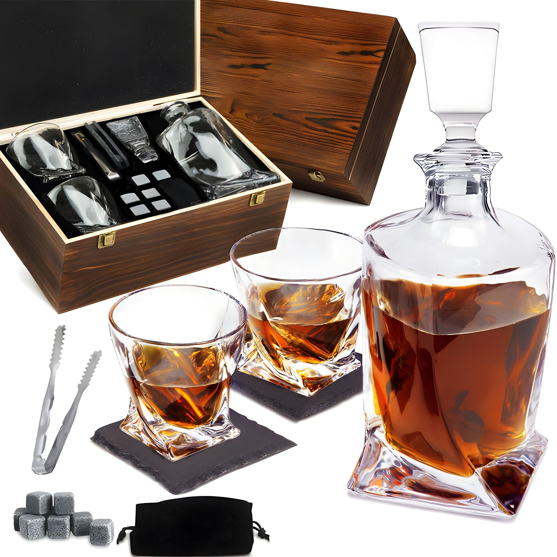 Guili | Luxury Crystal Whiskey Carafe and Glass Set - WhiskeyWave