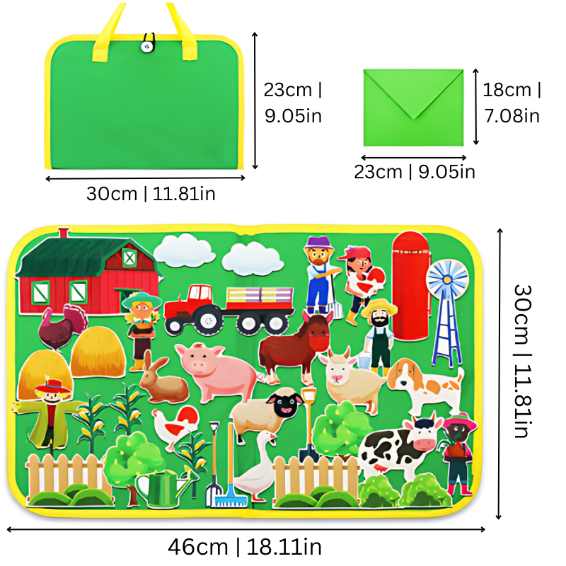 Guili | Montessori Felt | Calm play - Educational Busy Board with Felt Animals for Children