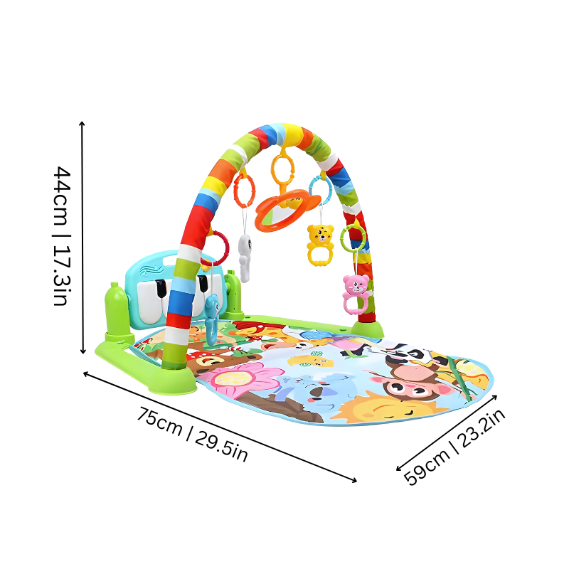 Guili | HarmonyPlay | Music-inspired Baby Playmat - 3-in-1 Activity Blanket with Piano Keyboard and Musical Pedal Toy