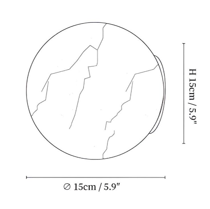 Japandi Marble Orb Wall Sconce LED 1-Light