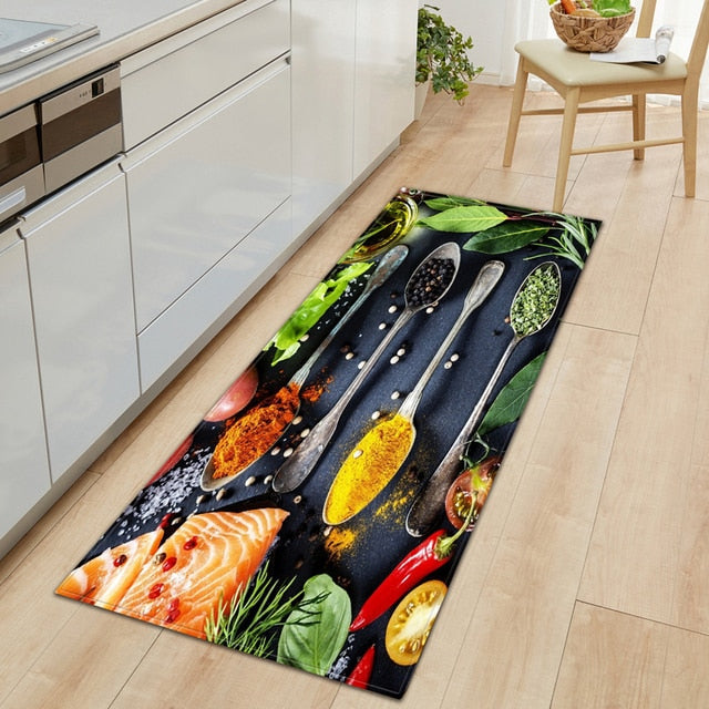 Guili | CookEase Food-Themed Kitchen Mat | Non-slip & Water-Repellent | Comfort Mat for Kitchen & Household