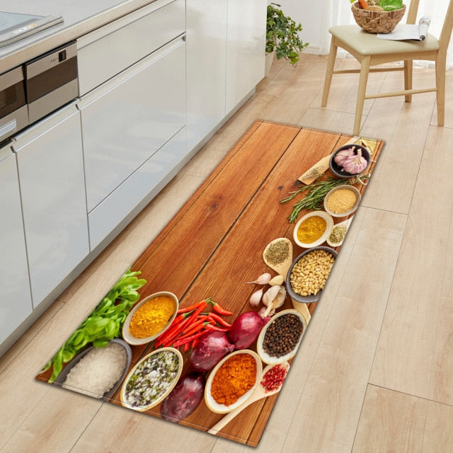 Guili | CookEase Food-Themed Kitchen Mat | Non-slip & Water-Repellent | Comfort Mat for Kitchen & Household