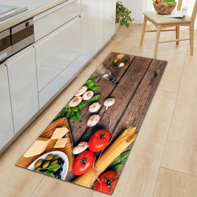 Guili | CookEase Food-Themed Kitchen Mat | Non-slip & Water-Repellent | Comfort Mat for Kitchen & Household