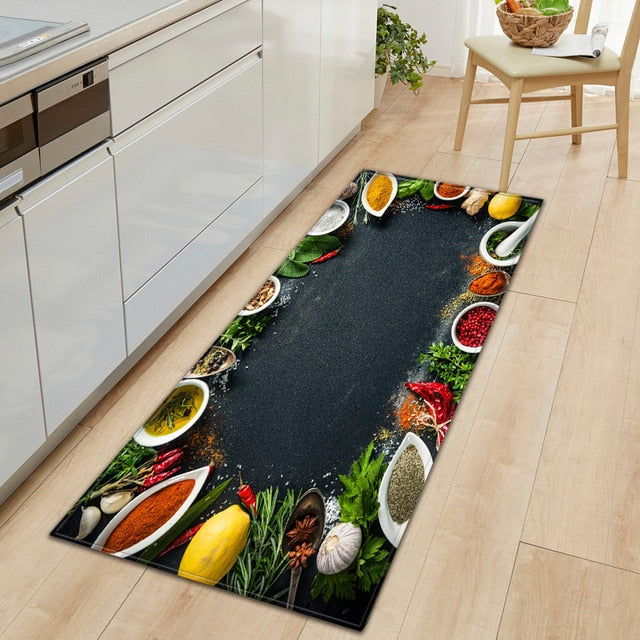 Guili | CookEase Food-Themed Kitchen Mat | Non-slip & Water-Repellent | Comfort Mat for Kitchen & Household