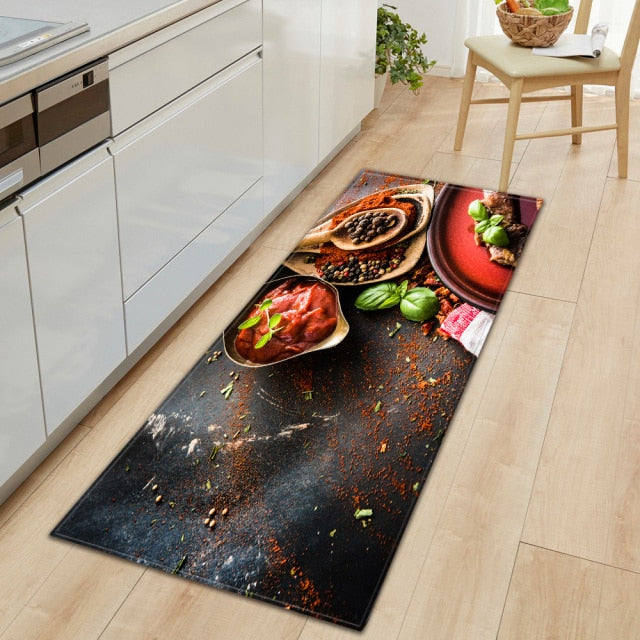 Guili | CookEase Food-Themed Kitchen Mat | Non-slip & Water-Repellent | Comfort Mat for Kitchen & Household