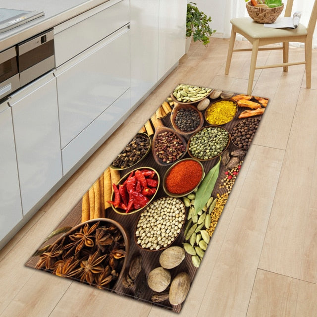 Guili | CookEase Food-Themed Kitchen Mat | Non-slip & Water-Repellent | Comfort Mat for Kitchen & Household