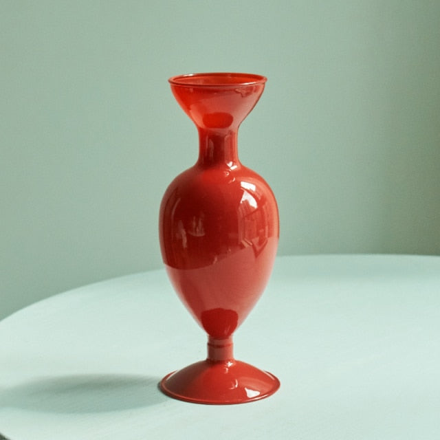Guili | Cherry Red Glass Stick Candle Holder & Vases