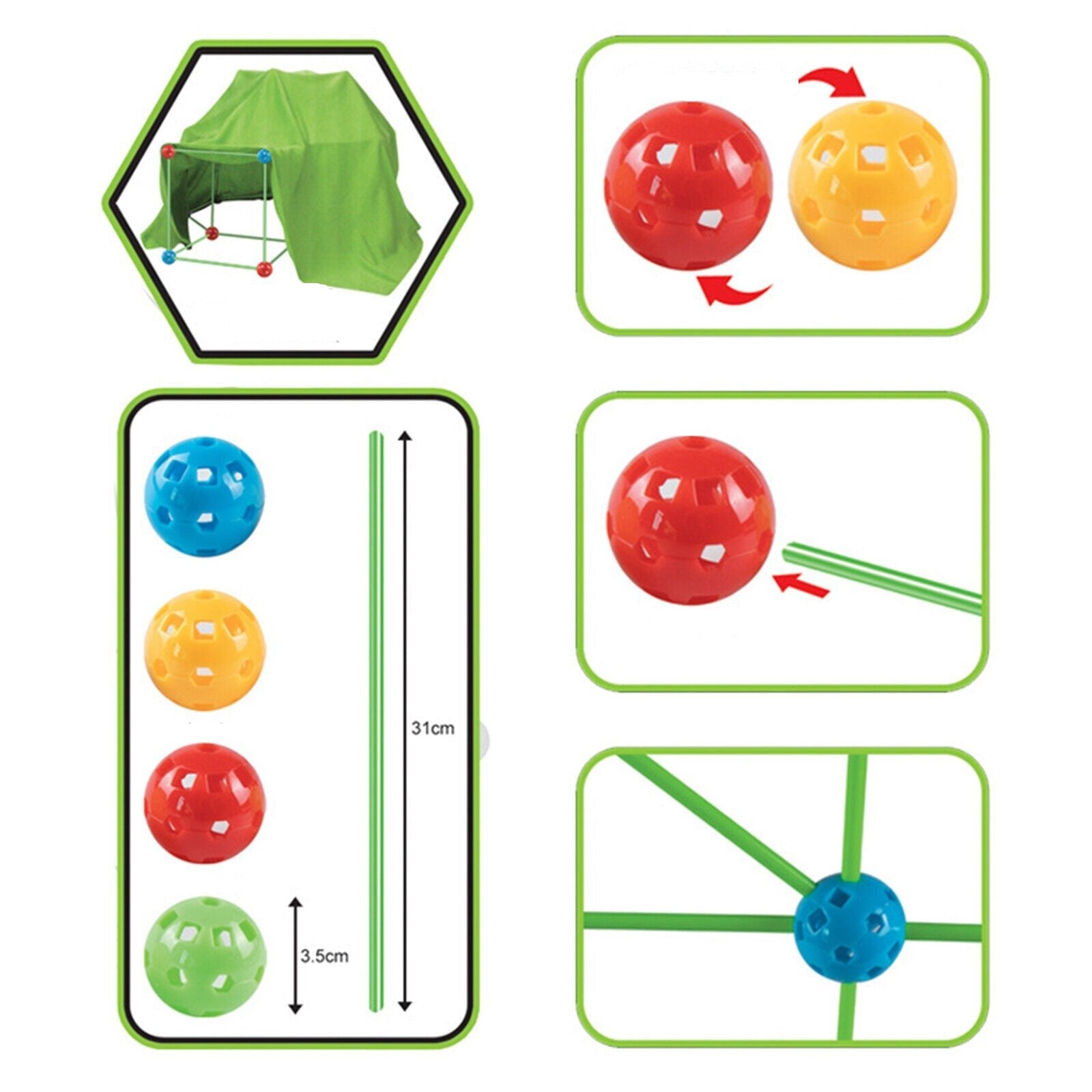 Guili | Kids Construction Forts Kit | Build Magic Forts - For Creative Children