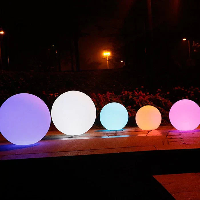 Modern PE Globe Outdoor Garden Light LED Rechargeable