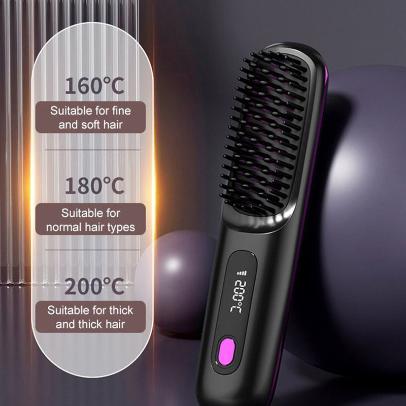 Guili | Wireless ceramic heating hair straightening comb