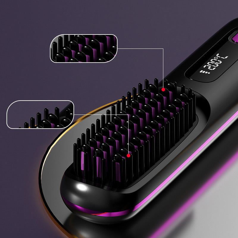 Guili | Wireless ceramic heating hair straightening comb