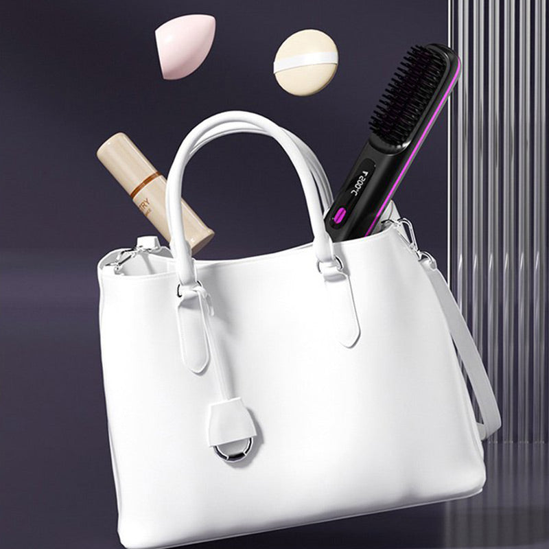 Guili | Wireless ceramic heating hair straightening comb