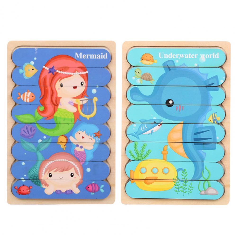 Guili | EcoToys Montessori Animal Puzzle | Educational and Stimulating - Double-sided 3D Puzzle