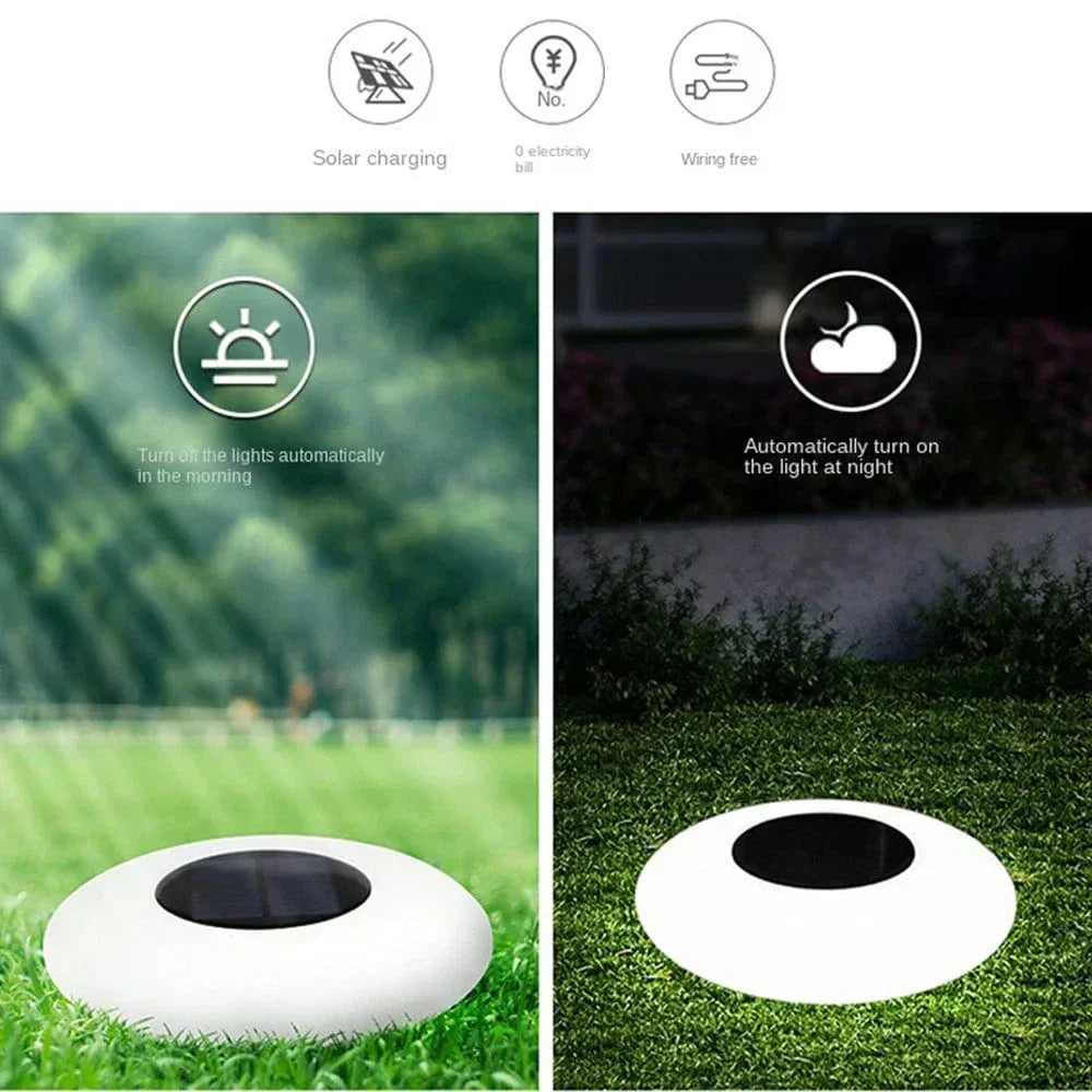 Modern Glass Round Solar Floating LED 1-Light