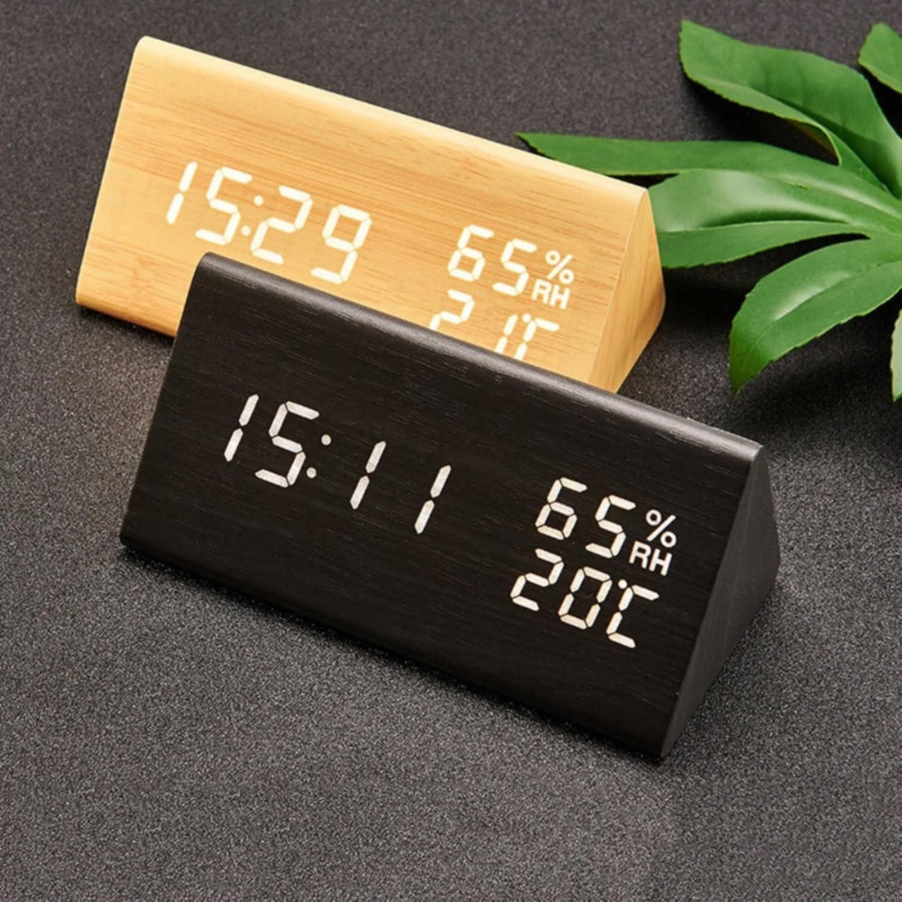 Guili | Elora Wooden LED Alarm Clock Digital Display